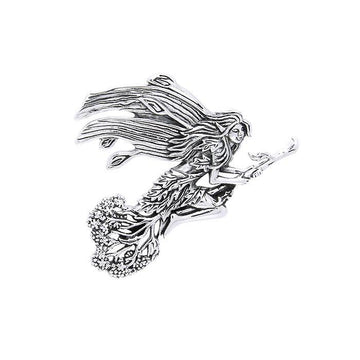Mickie Mueller Besom Fairy Silver Pendant TPD1044 - Jewelry